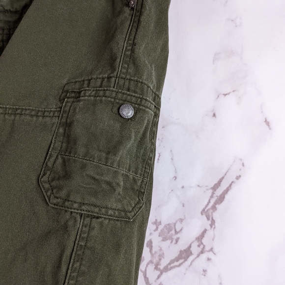 Prana Shorts 34 Mens Organic Cotton Green Cargo Bermuda - Picture 10 of 12